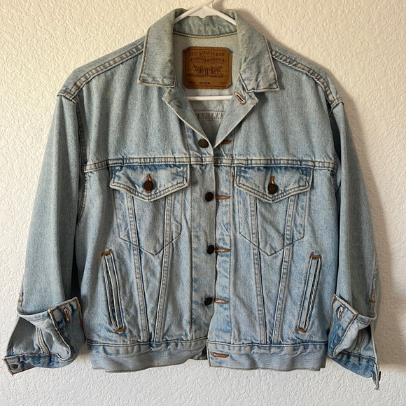 90’s Vintage Levi’s Orange Tab Cropped Denim Jacket - Picture 1 of 6